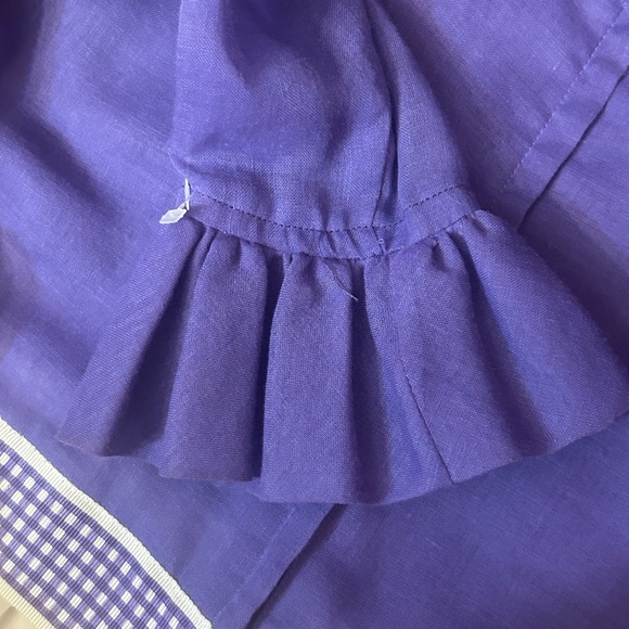 Vintage 70s Handmade Cottagecore Bohemian Purple and Cream Prairie Dress Sz S - Picture 9 of 9